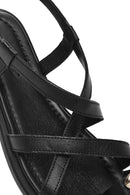 Women's Black Leather Ankle Buckle Sandals | Derimod