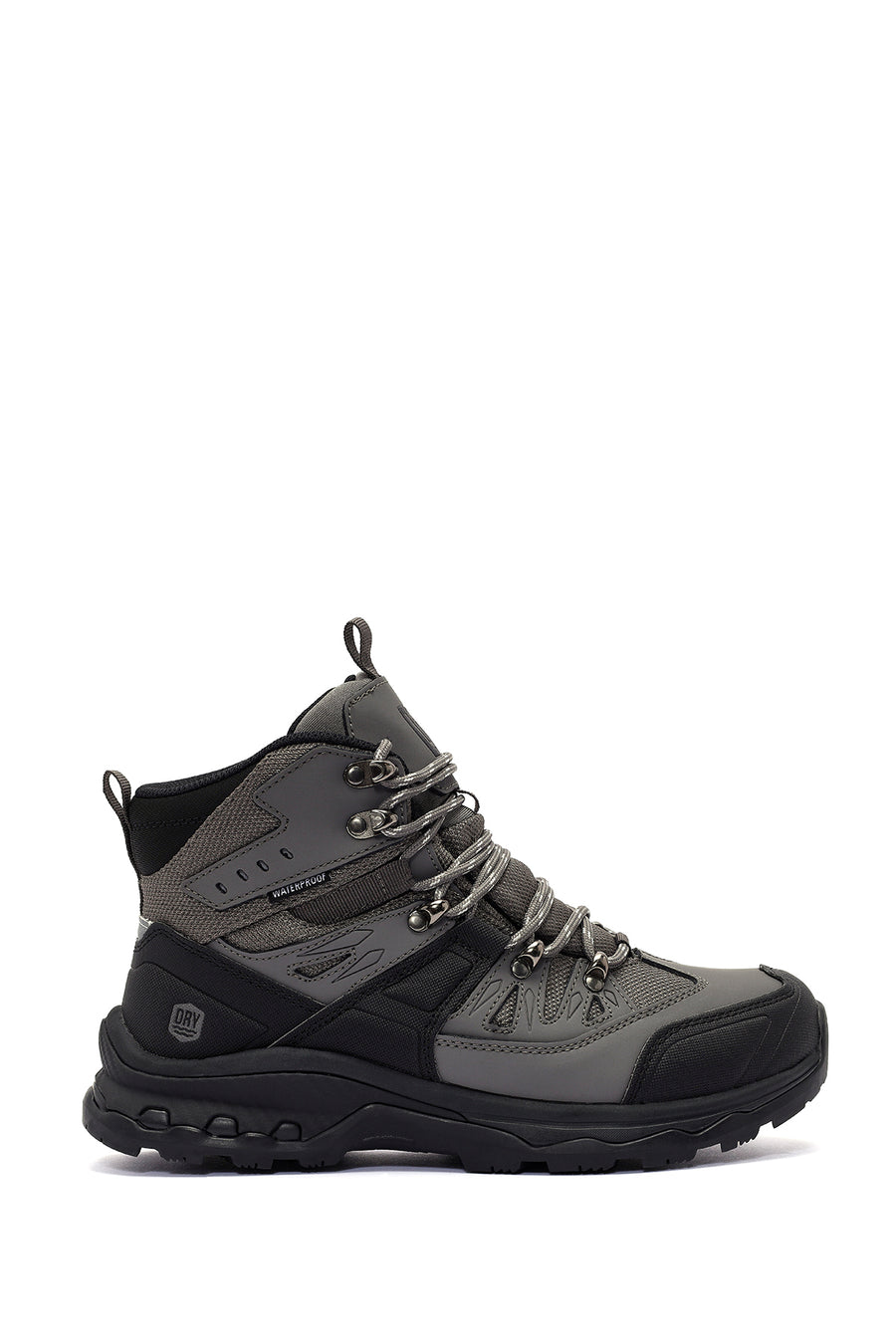 Derimod Dry Erkek Gri Bağcıklı Waterproof Outdoor Deri Bot 24WFD694414 | Derimod