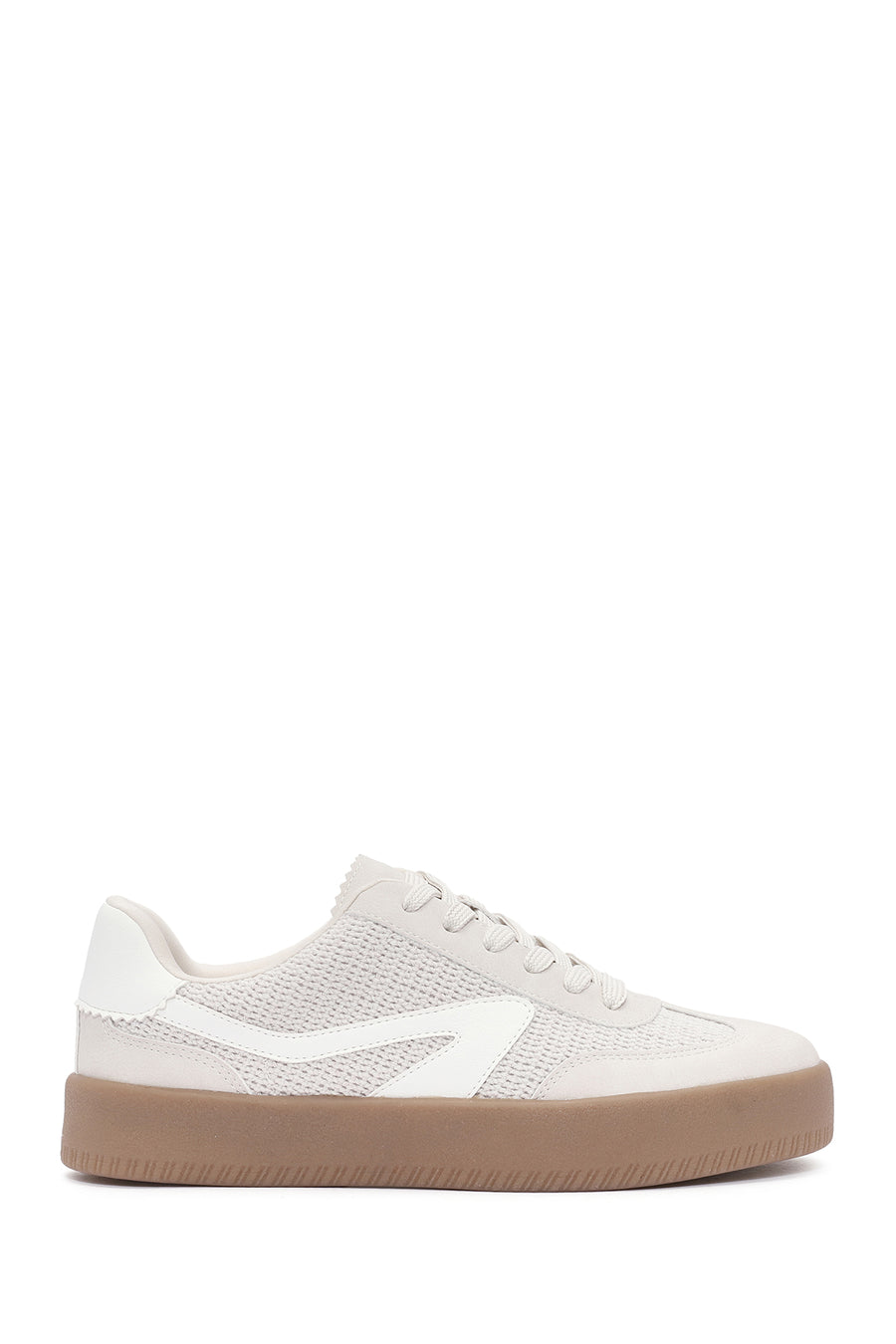 Women's Beige Lace-Up Chunky Sole Sneakers 25SFD430514 | Derimod