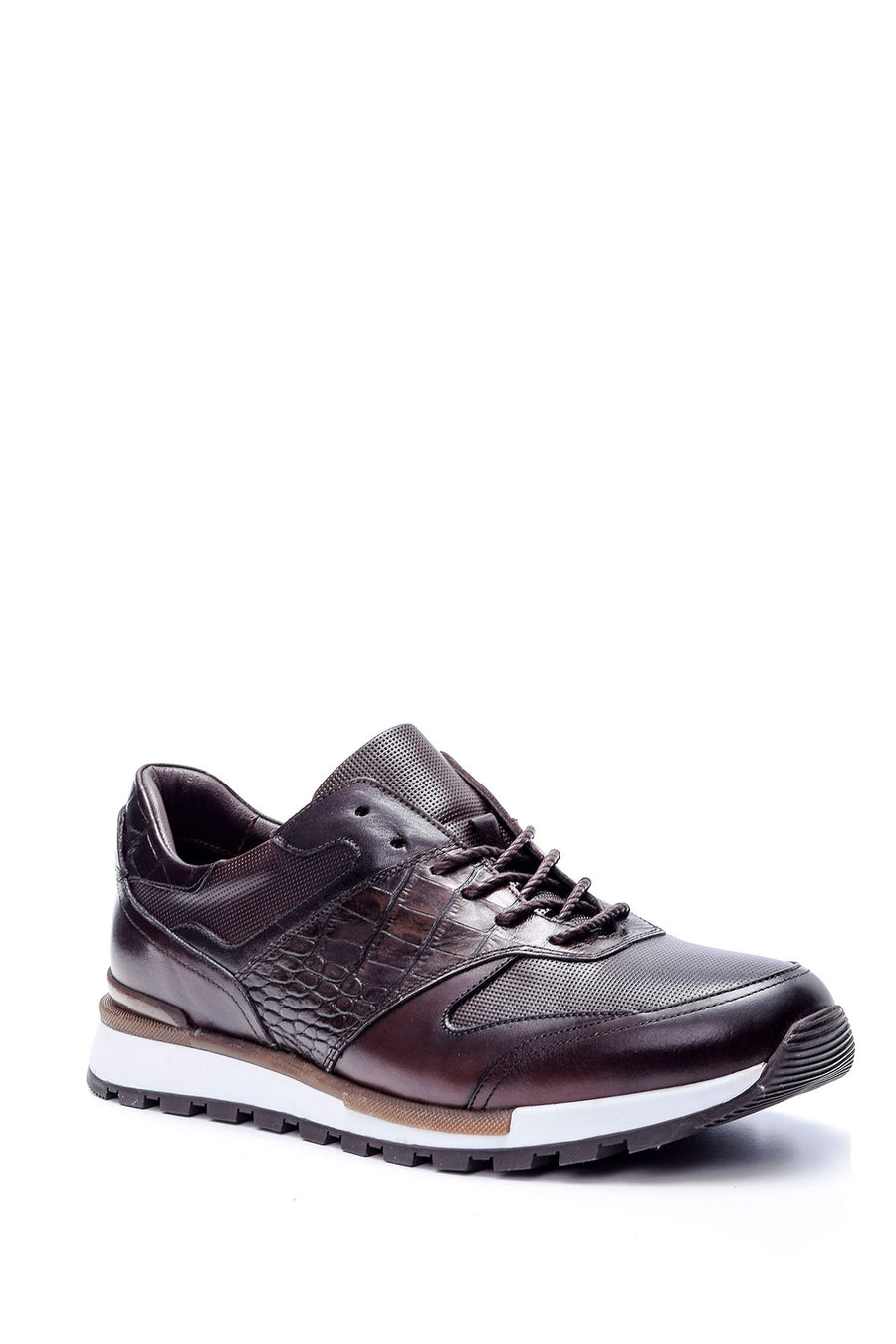 Men's Crocodile Detailed Leather Sneaker