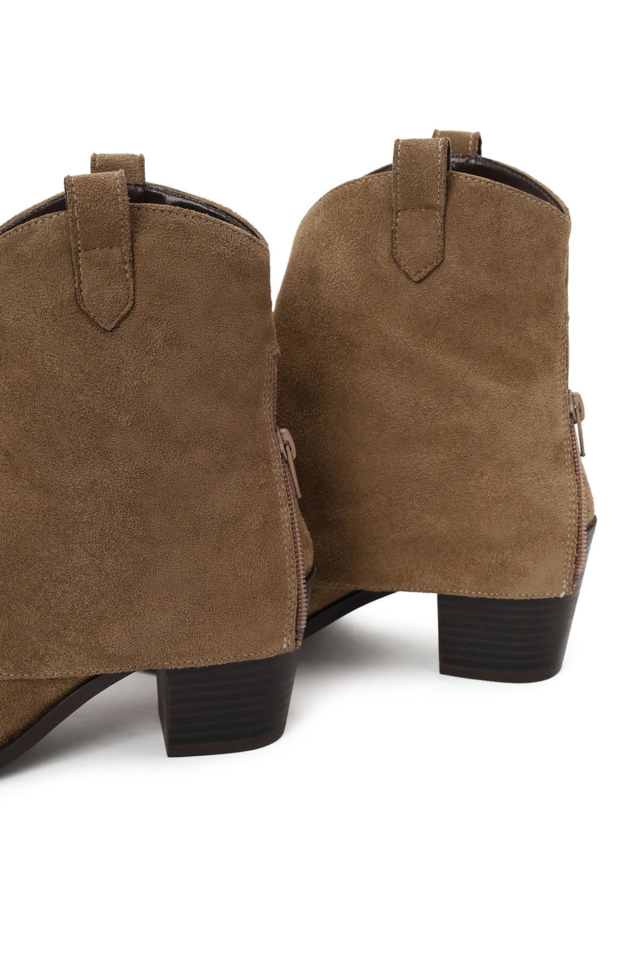 Woman Mink Thick-Heeled Suede Boots