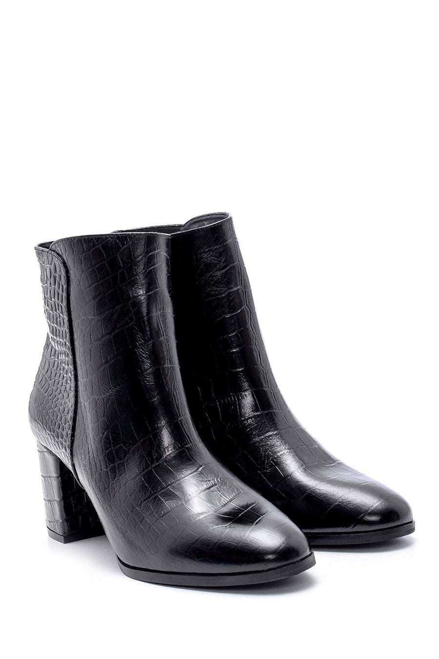 Women's Leather Crocodile Patterned Boots