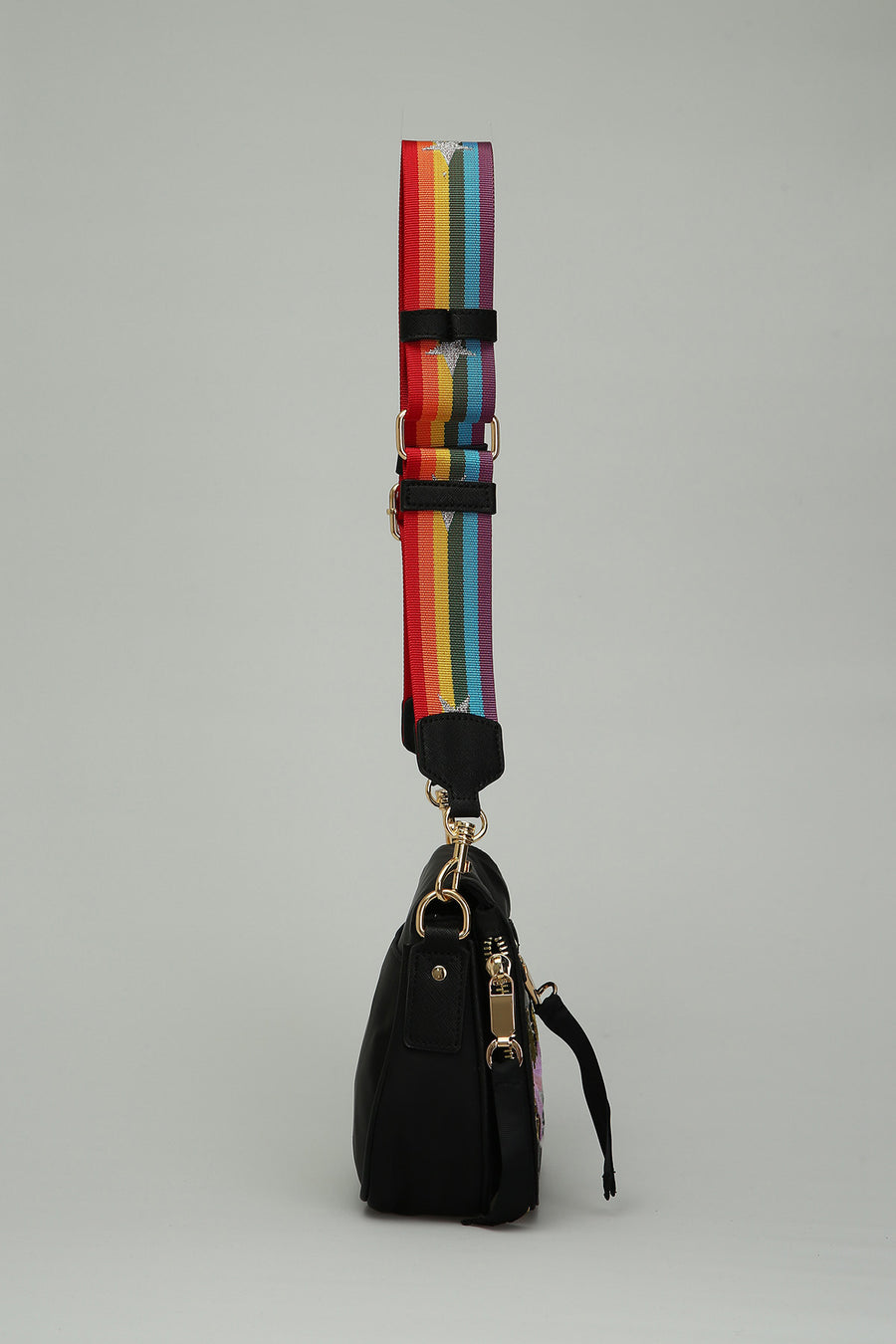 Black Fabric Women's Crossbody Bag