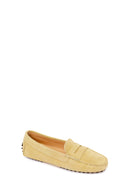 Women's Yellow Suede Leather Loafer | Derimod