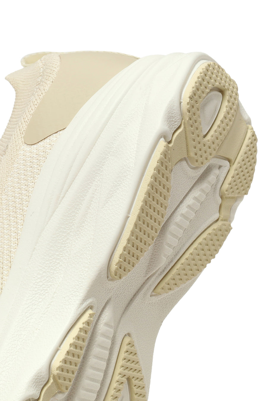 Derimod Zero Woman Cream Thick-Soled Lace-Up Fabric Sneaker