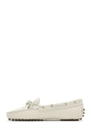 Woman Cream Leather Loafer | Derimod