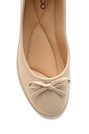 Women's Bow Leather Ballerinas | Derimod