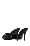 Woman Black Thin-Heeled Patent Leather Leather Slipper | Derimod