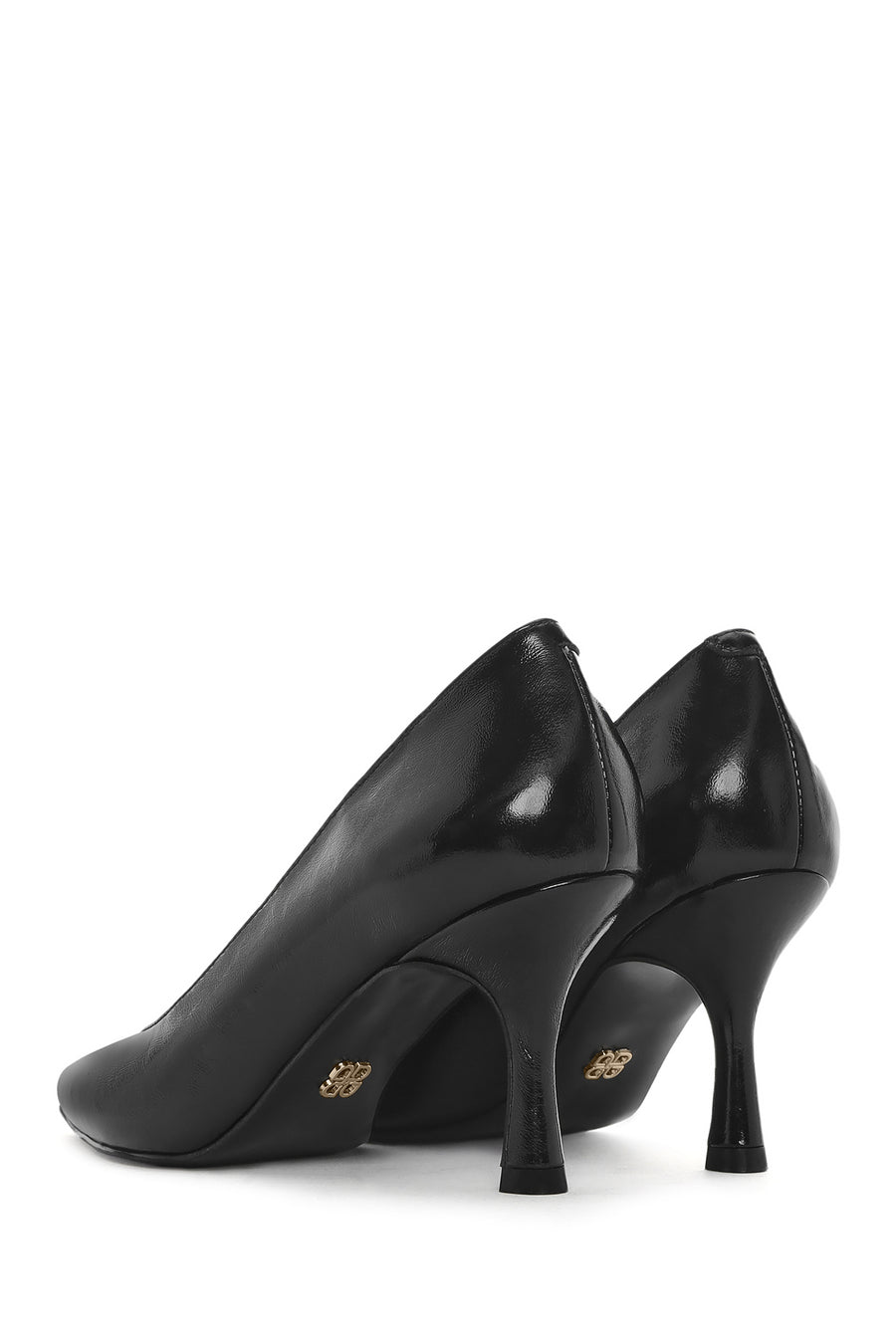 Women's Black Thin Heel Patent Leather Stiletto