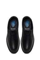Male Black Leather Comfort Loafer | Derimod