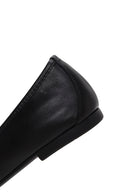 Women's Black Leather Ballerina Ballet Shoes | Derimod