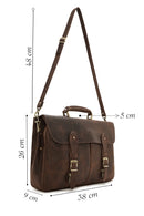 Men's Brown Leather Briefcase | Derimod