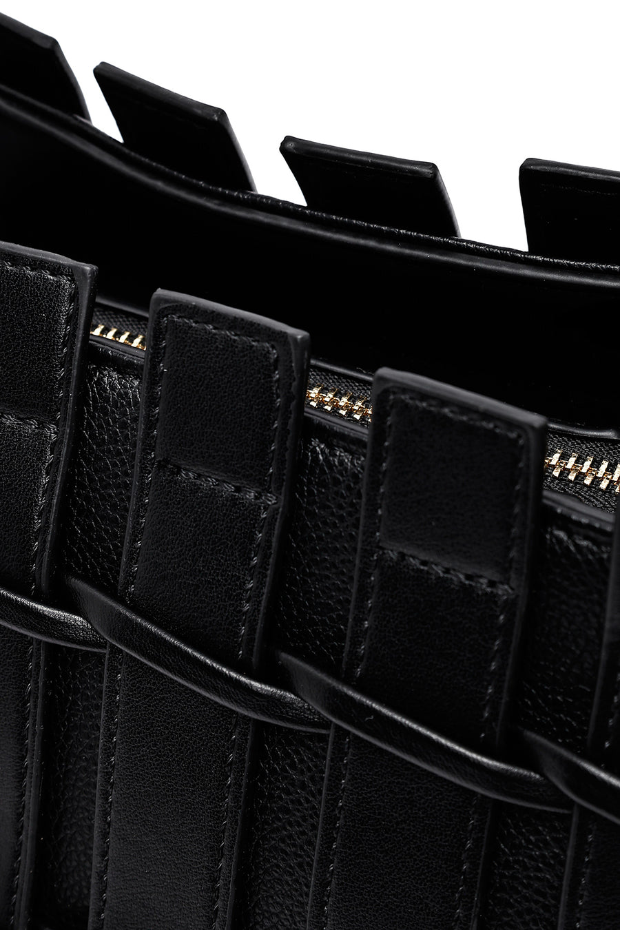 Women's Black Long Strap Knitted Shoulder Bag