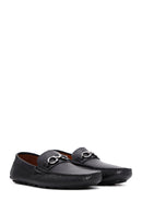 Men's Black Leather Buckle Casual Loafer | Derimod