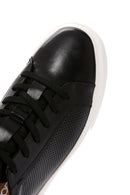 Men's Black Lace-up Thick-Sole Leather Sneaker | Derimod