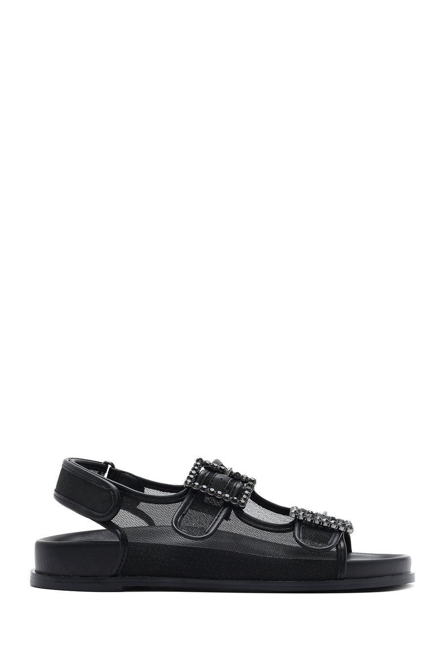 Women's Black Stone Buckle Sandals 25SFD44236F | Derimod
