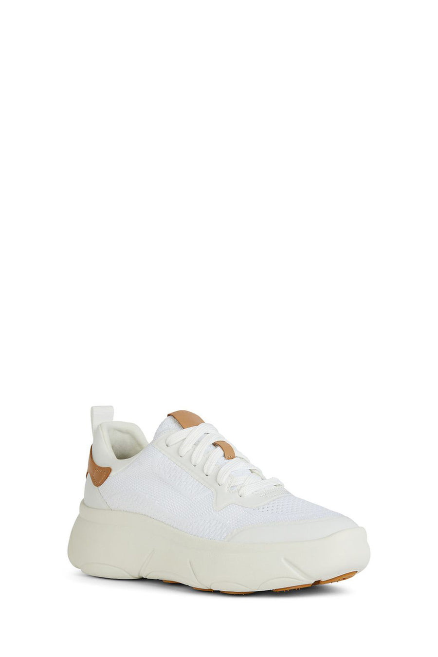 Geox Kadın Beyaz Nebula Bağcıklı Kalın Tabanlı Deri Sneaker
