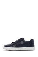 Men's Navy Blue Lace-Up Leather Sneaker | Derimod