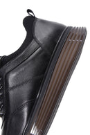 Men's Black Leather Thick Soled Sneaker | Derimod