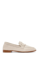 Women's Beige Leather Casual Loafer | Derimod