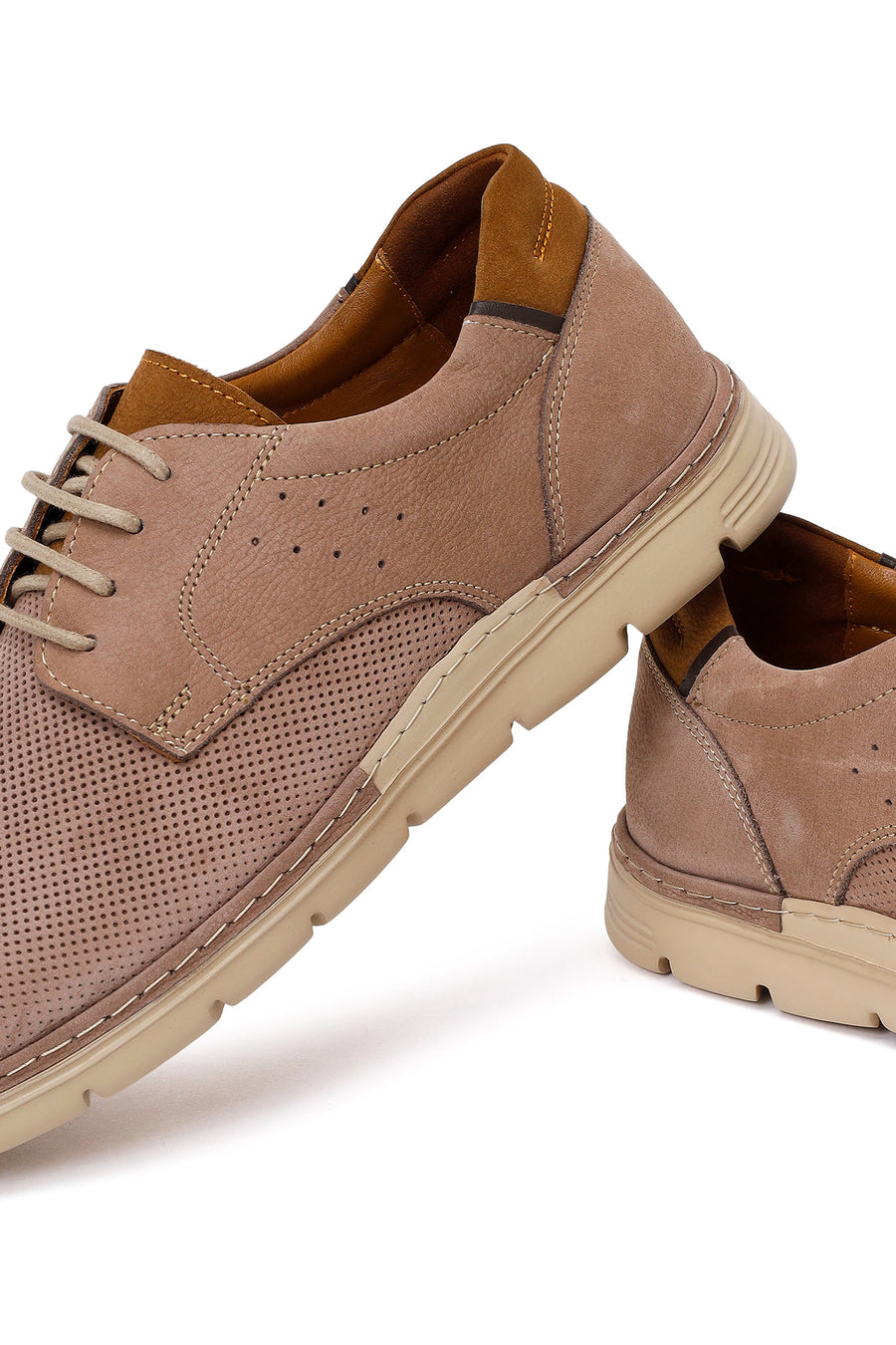Male Mink Lace-up Nubuck Leather Casual Shoes