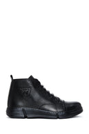 Men's Black Leather Zippered Boots | Derimod