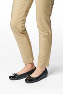 Geox Women's Black Annytah Quilted Patterned Leather Ballerina | Derimod