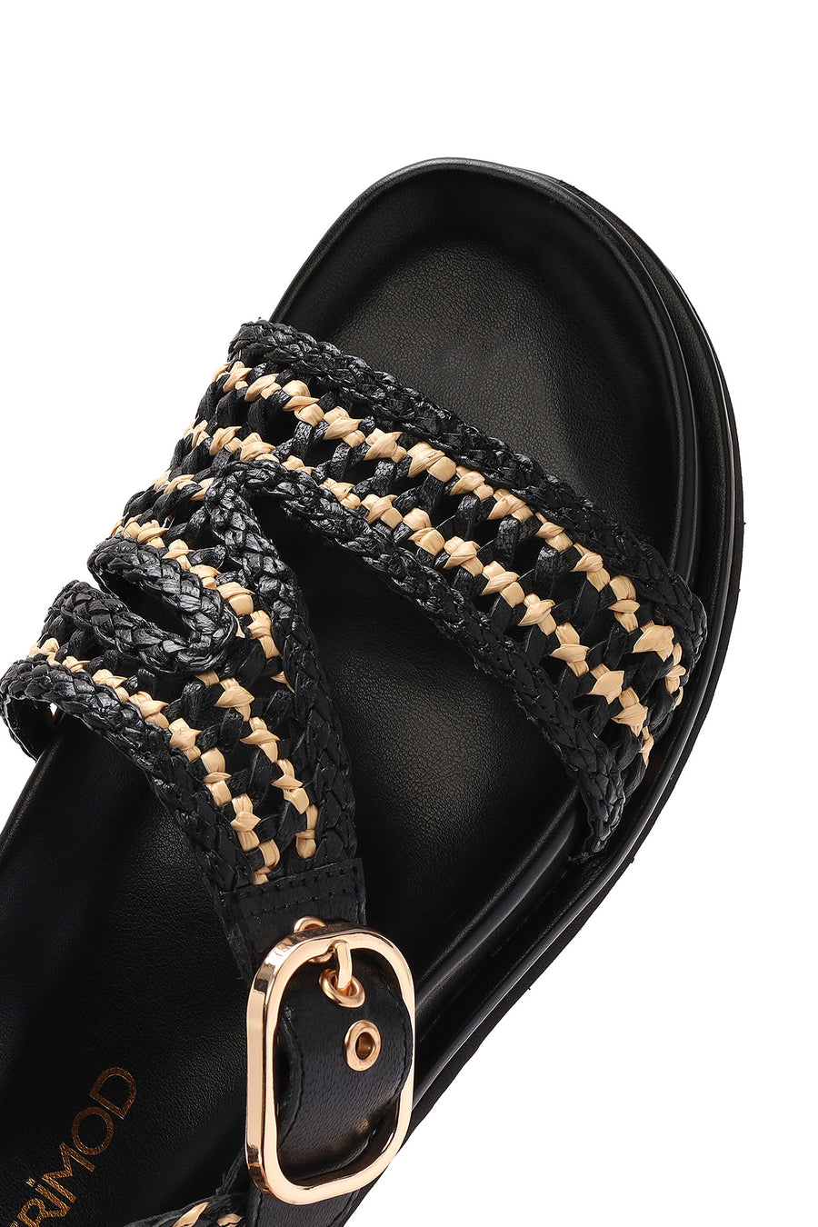 Women's Black Strappy Leather Sandals