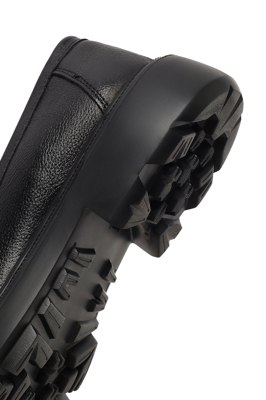 Men's Black Thick-Soled Leather Loafer
