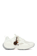 Women's White Lace-Up Chunky Sole Charm Sneakers | Derimod