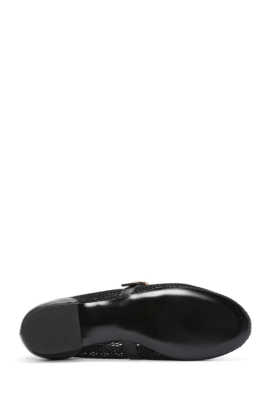 Women's Black Mesh Strappy Ballerinas