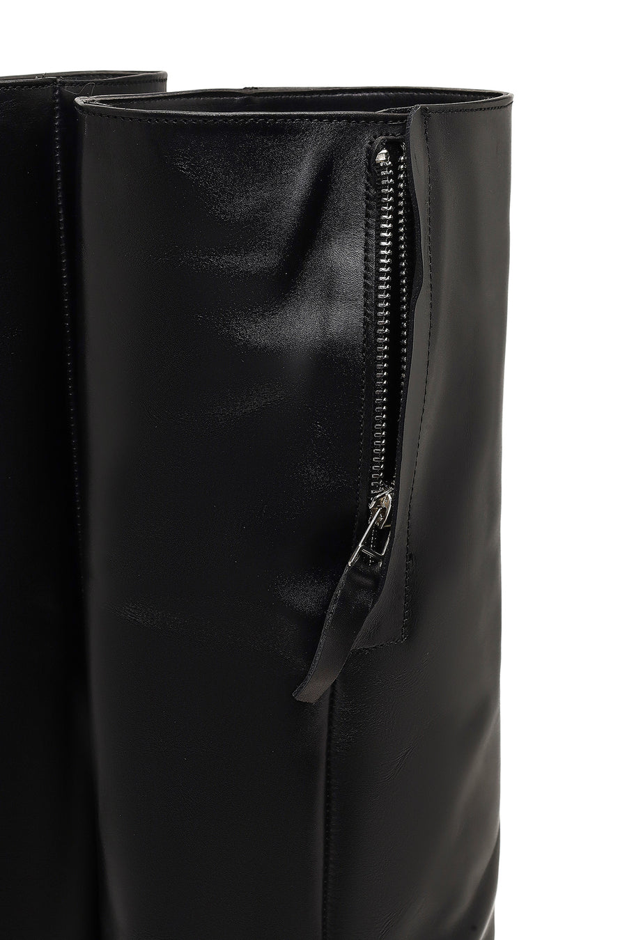 Women's Black Thick Heeled Leather Boot