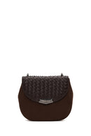Woman Black Chain Long-Strap Braided Crossbody Bag | Derimod