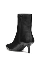 Geox Women Black D Kleopy B - Nappa Sheep Lea Zippered Thin Heeled Leather Boot | Derimod