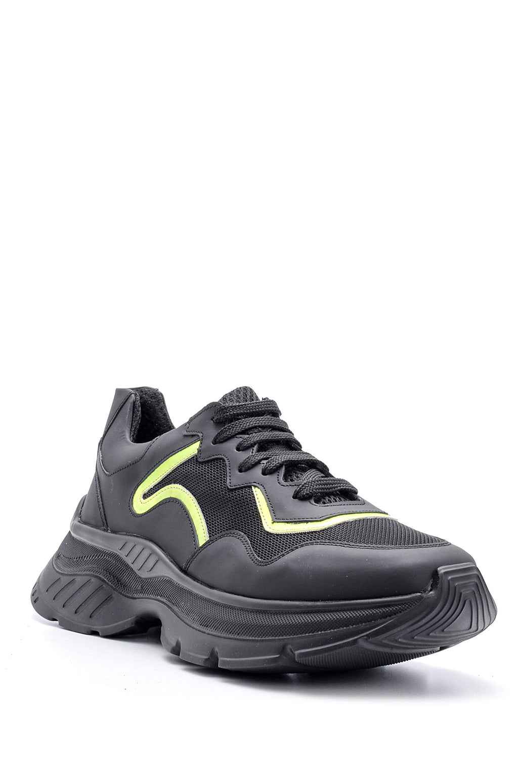 Erkek Yüksek Tabanlı Deri Sneaker