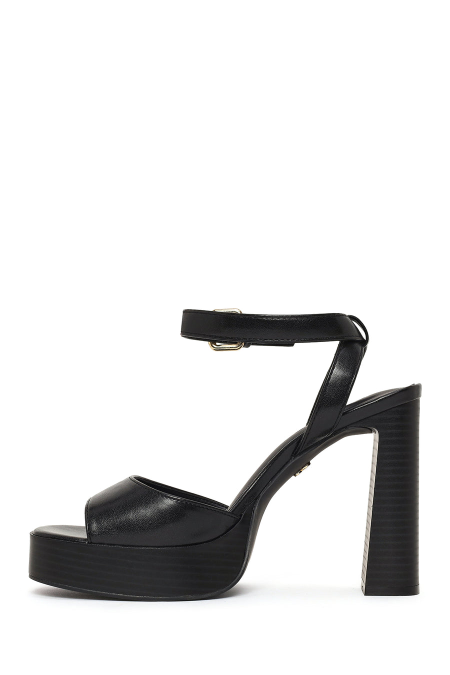 Woman Black Platform Thick High-Heeled Sandals