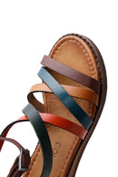 Kadın Çok Renkli Deri Sandalet | Derimod