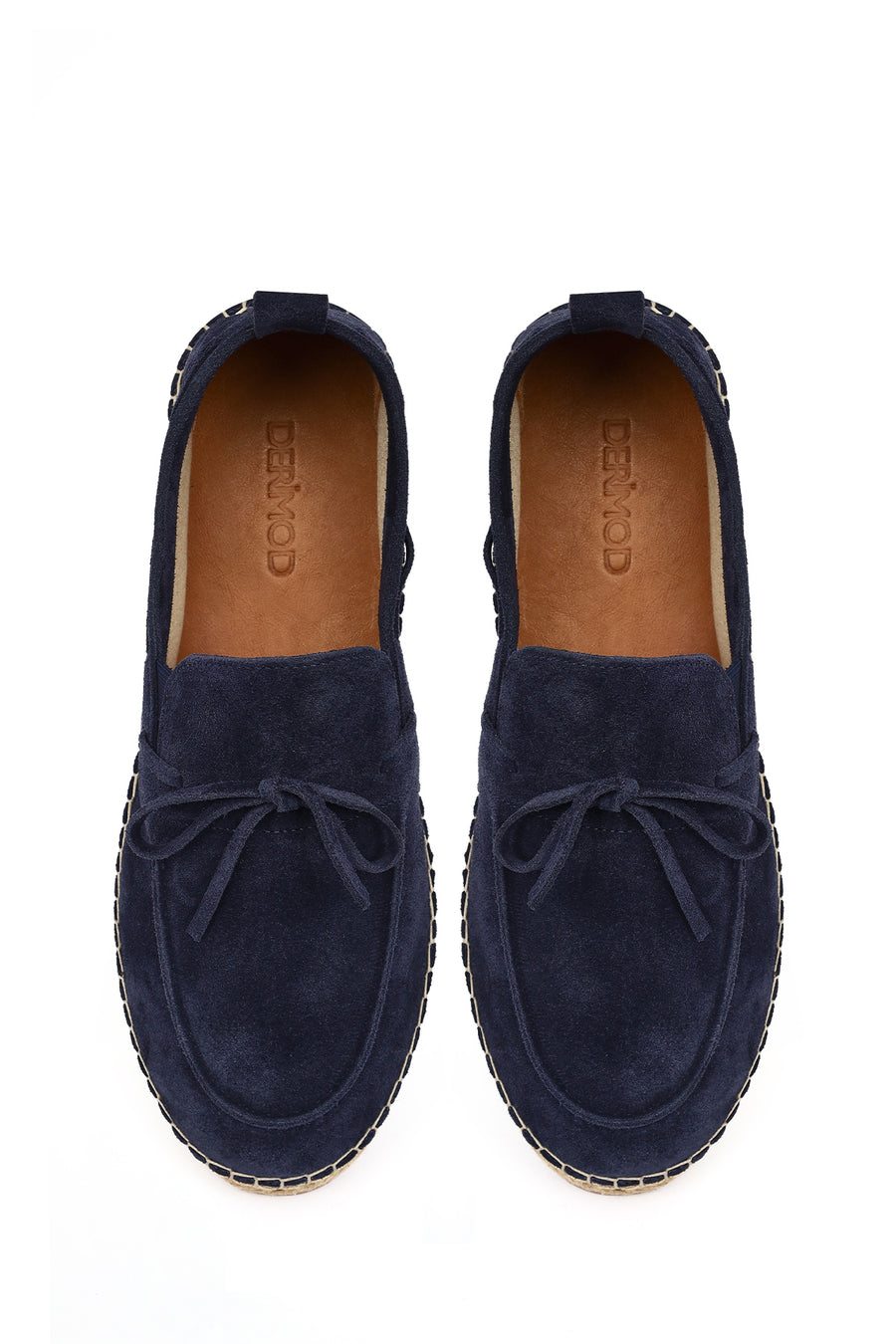 Men's Navy Blue Suede Leather Espadrille