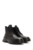 Men's Black Lace-Up Leather Casual Boots | Derimod