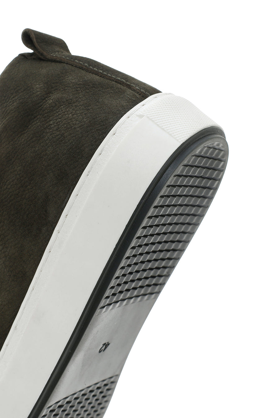 Erkek Haki Bağcıklı Nubuk Deri Sneaker