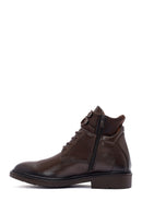 Men's Brown Zippered Leather Casual Boots | Derimod