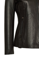 Audrey Woman Black Hooded Fur Leather Coats | Derimod