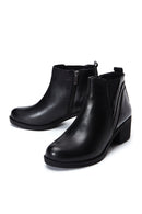 Women's Black Leather Heeled Boots | Derimod