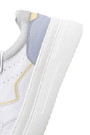 Women's White Leather Thick Soled Sneaker | Derimod