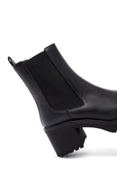 Woman Black Chunky-Heeled Chelsea Boots | Derimod