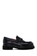 Men's Black Leather Buckle Casual Loafer | Derimod