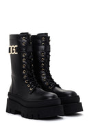 Women's Black Thick Soled Zippered Boots | Derimod