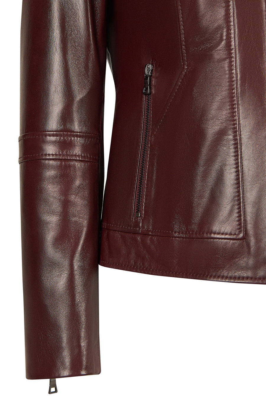 Pam Woman Burgundy Short Leather Jacket