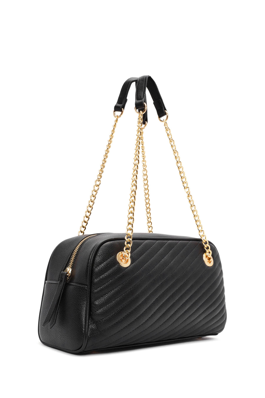 Women's Black Chain Strap Quilted Shoulder Bag