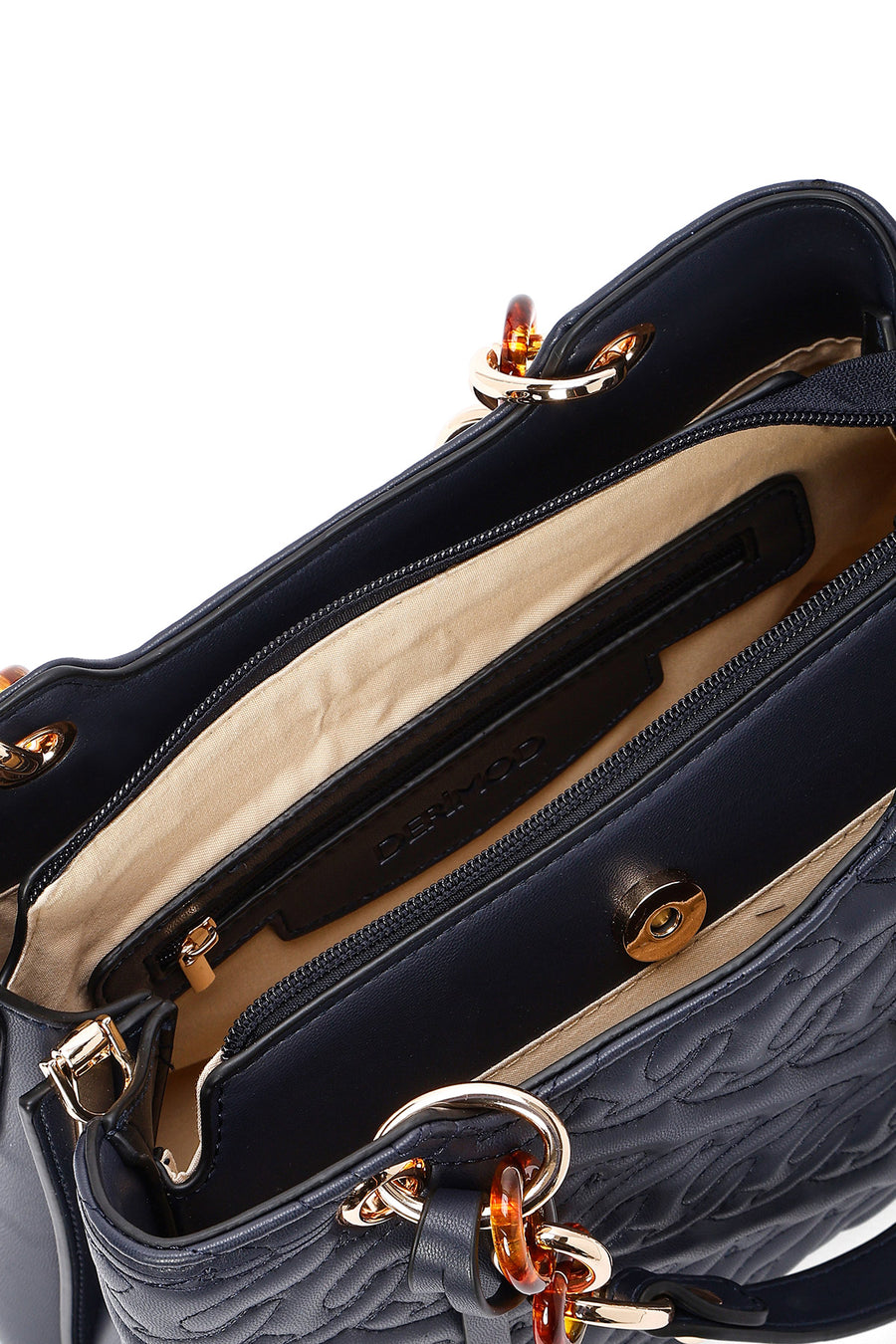 Women's Navy Blue Long Strap Quilted Classic Handbag
